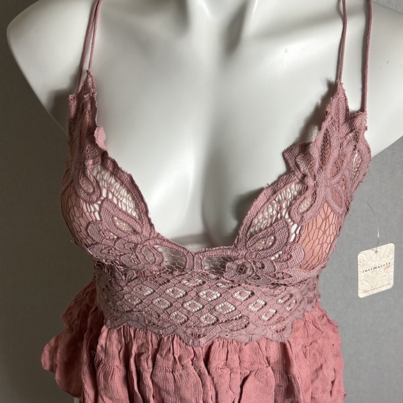 Free people Adella Cami top mauve  size M ,L new with tag - Picture 5 of 10